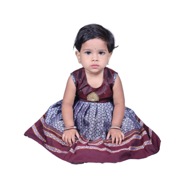 Silver With Marron Frock